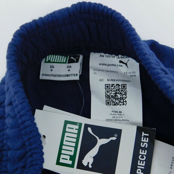 Puma Sweatpants Kids Size 4 Navy Blue New Boys Girls - Picture 4 of 5